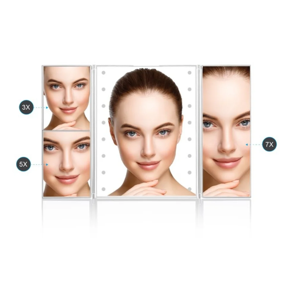 NEW Coby Trifold LED Mirror
